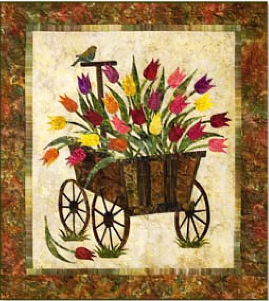 Spring Wagon Applique Quilt Pattern